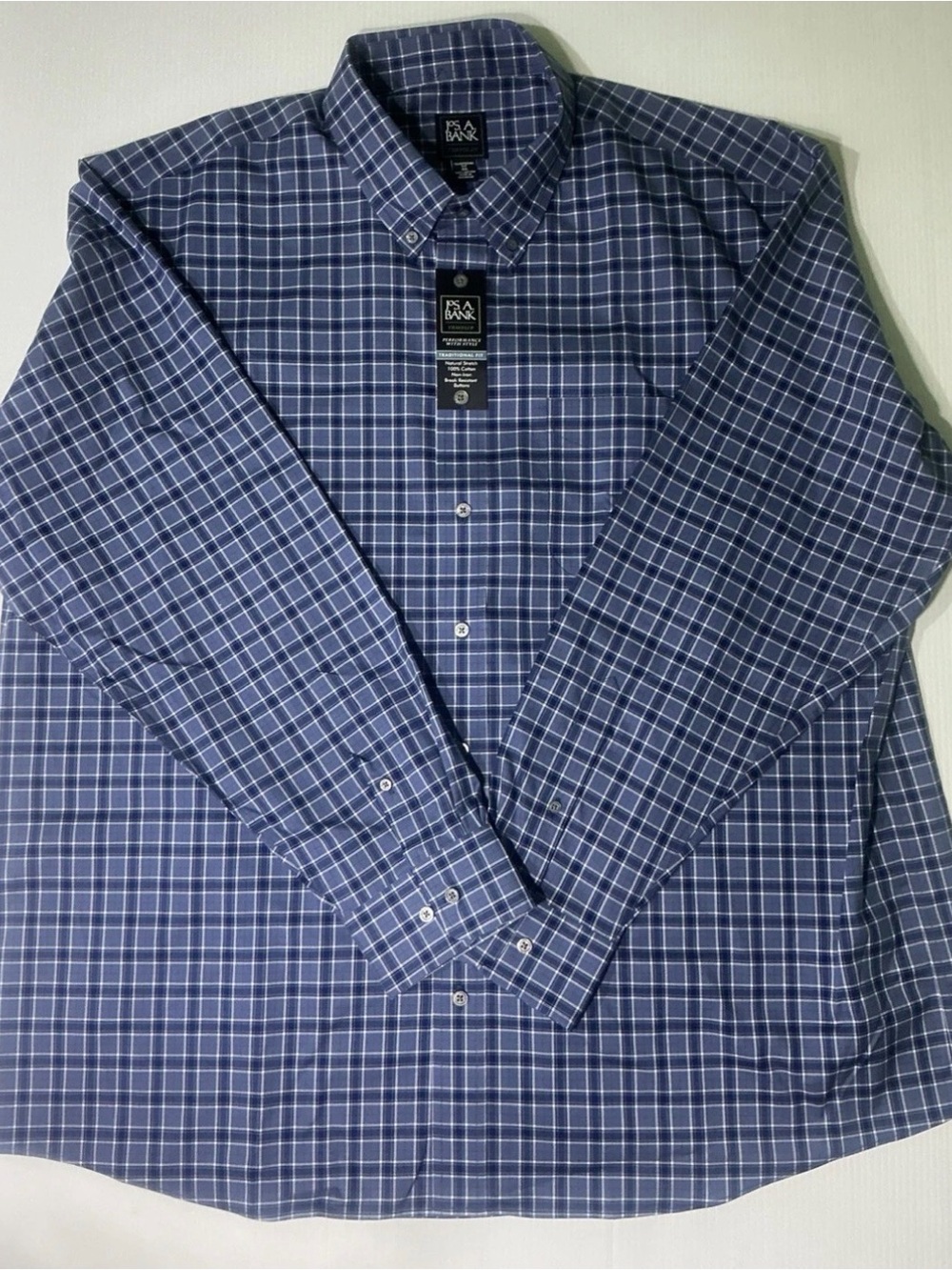Jos. A. Bank Traveler Slim FitPlaid Button-Down Shirt long sleeve XXL New
